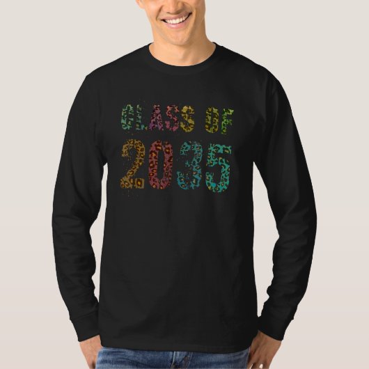 Leopard Print Class of 2035 Future Afstuderen Good T-shirt (Voorkant)