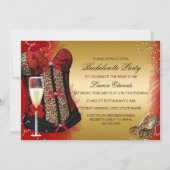 Leopard Print Corset Bachelorette Party nodigt uit Kaart (Voorkant)