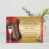 Leopard Print Corset Bachelorette Party nodigt uit Kaart (Staand voorkant)