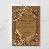 Leopard Print Dames Verjaardag Uitnodigingen (Voorkant)