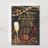 Leopard Print Dames Verjaardag Uitnodigingen (Voorkant)