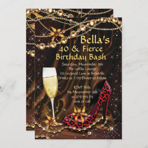 Leopard Print Dames Verjaardag Uitnodigingen