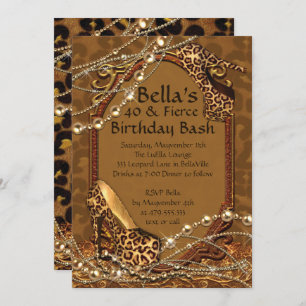 Leopard Print Damesdag Uitnodigingen
