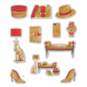 Leopard Print Decals Hoge Mode Vrouwen Planner Sticker (Voorkant)