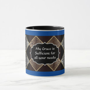 Leopard Print Diamond Design Two-Tone Mok
