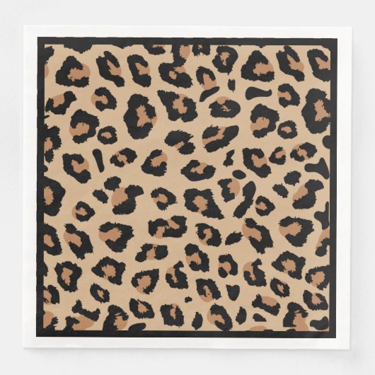 Leopard Print Dinner Napkin Servet (Voorkant)