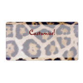 Leopard Print Echt Bont Kat Patroon Label (Voorkant)