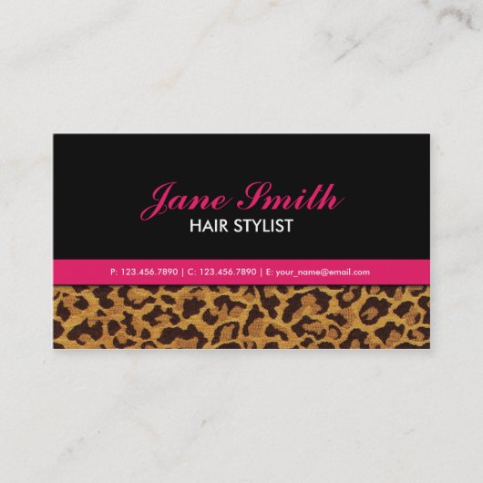 Leopard Print Elegant Classy Modern Professional Visitekaartje (Voorkant)