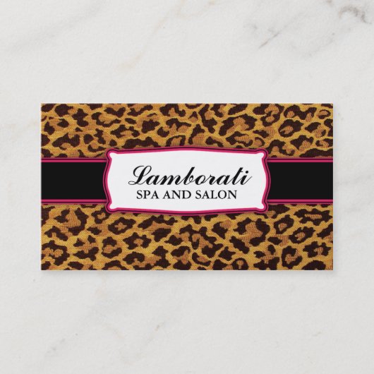 Leopard Print Elegant Moderne Classy Professional Visitekaartje (Voorkant)