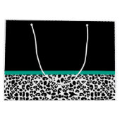 Leopard Print Emerald Green Ribbon Bow Naam Groot Cadeauzakje (Achterkant)