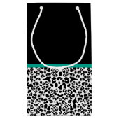 Leopard Print Emerald Green Ribbon Bow Naam Klein Cadeauzakje (Achterkant)