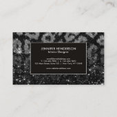 Leopard Print en Black Glitter Visitekaartje (Achterkant)