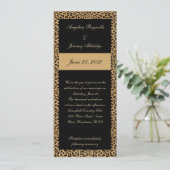 Leopard Print en Black Wedding Invitation Kaart (Staand voorkant)
