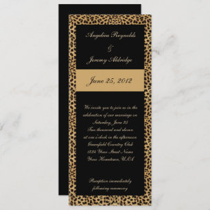 Leopard Print en Black Wedding Invitation Kaart