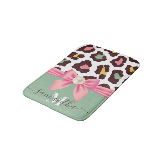 Leopard Print en Bow Badmat (Gekanteld)