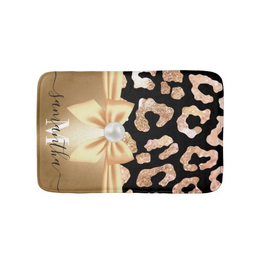 Leopard Print en Bow Badmat (Voorkant)