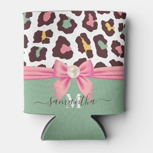 Leopard Print en Bow Blikjeskoeler (Voorkant)