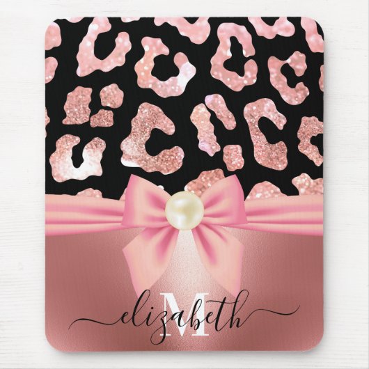 Leopard Print en Bow Muismat (Voorkant)