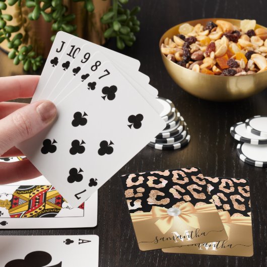 Leopard Print en Bow Pokerkaarten (Insitu)