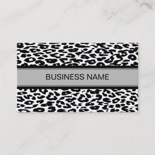 Leopard Print en Plain Black Visitekaartje (Voorkant)