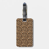 Leopard Print en Turquoise Custom Monogram Bagagelabel (Achterkant verticaal)