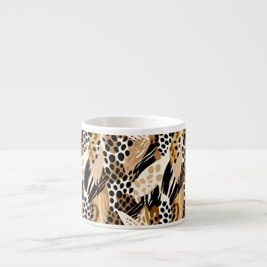 Leopard Print Espresso Mok (Voorkant)