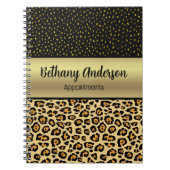 Leopard Print, Faux Gold gepersonaliseerd Notitieb Notitieboek (Voorkant)