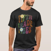 Leopard Print FIFTH GRADE VIBES Teacher Peace Love T-shirt (Voorkant)