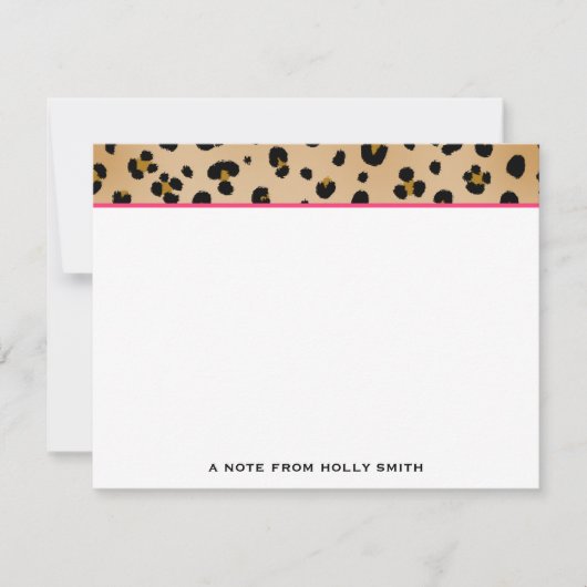 Leopard Print Flat Notecards Notitiekaartje (Voorkant)