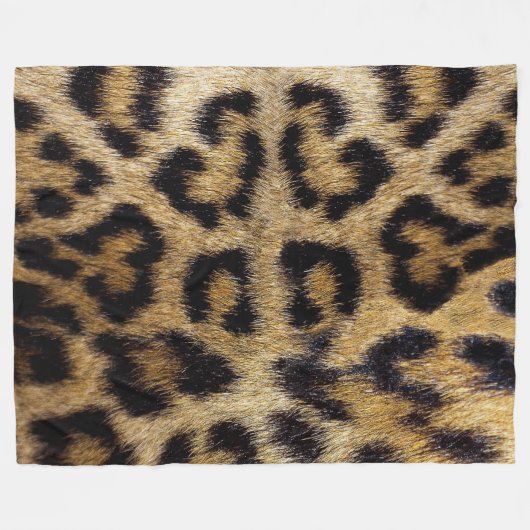 Leopard Print Fleece Blanket in 3 formaten (Voorkant (Horizontaal))