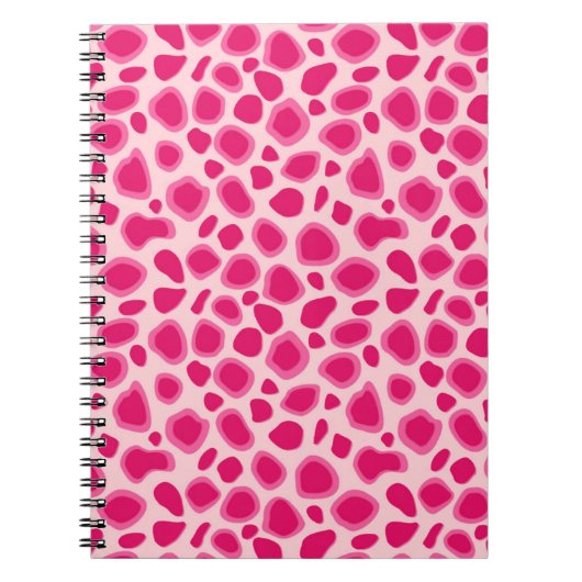 Leopard Print - Fuchsia and light roze Notitieboek (Voorkant)