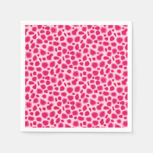 Leopard Print - Fuchsia and light roze Servetten