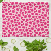 Leopard Print - Fuchsia and light roze Theedoek (Gevouwen)