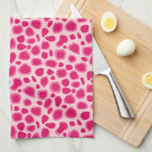 Leopard Print - Fuchsia and light roze Theedoek (Quarter Fold)