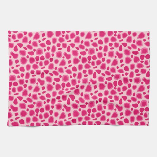 Leopard Print - Fuchsia and light roze Theedoek (Horizontaal)