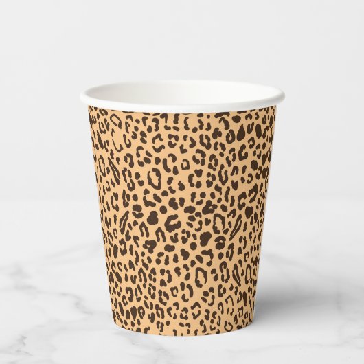 Leopard Print Fun Paper Cups Papieren Bekers (Achterkant)