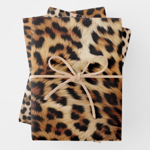 Leopard Print Fur Inpakpapier Vel