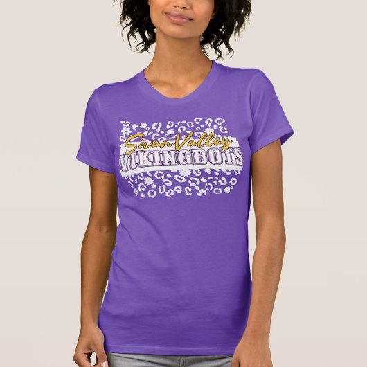 Leopard Print & Gears - SwanValley VikingBots - T-shirt (Voorkant)