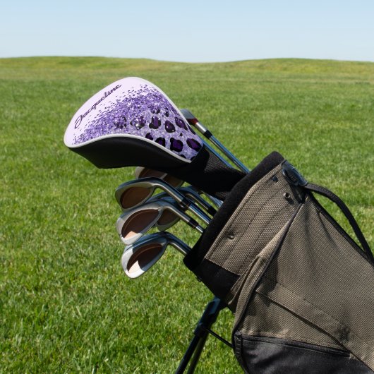 Leopard Print Gepersonaliseerd Golfhoofd Hoesje Golfheadcover (Insitu)