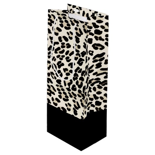 Leopard Print Gift Bag Wijn Cadeautas (Voorkant Gekanteld)