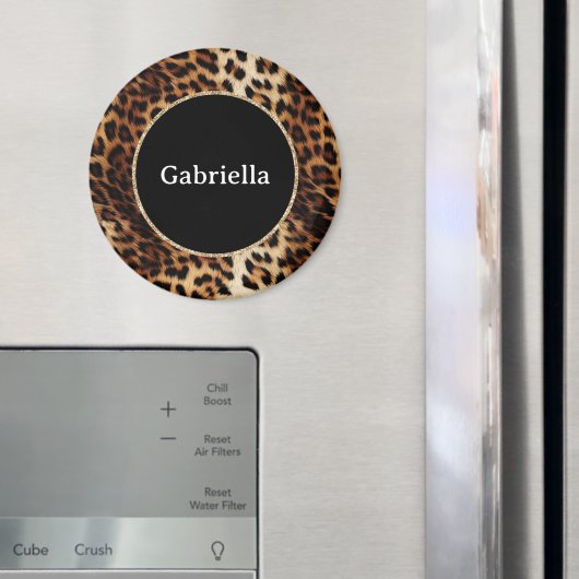 Leopard Print Gold Glitter Sparkle Lijst Magneet (Insitu (Koelkast))