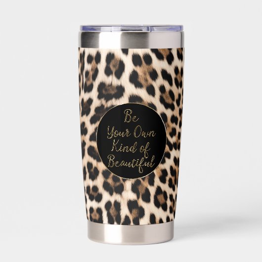 Leopard Print Goud Mooi Geïsoleerde Drinkbeker (Voorkant)