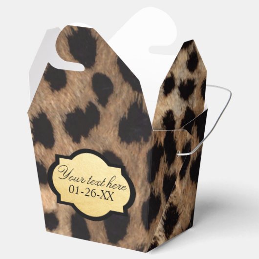 Leopard Print Gouden folie Neem Feestgunstdozen ui Bedankdoosjes (Geopend)