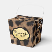 Leopard Print Gouden folie Neem Feestgunstdozen ui Bedankdoosjes (Voorkant Zijde)