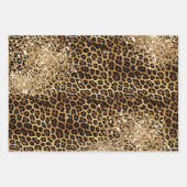 Leopard Print Gouden Glitzy Glitter Glitter Inpakpapier Vel (Voorkant 3)