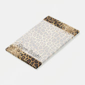 Leopard Print Gouden Glitzy Glitter Glitter Post-it® Notes (Schuin)