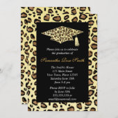 Leopard Print Graduation Party Kaart (Voorkant / Achterkant)