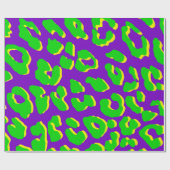 Leopard Print Green Paars Yellow Cadeaupapier (Vlak)