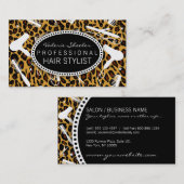 Leopard Print Hair Salon Tools Visitekaartje (Voorkant / Achterkant)
