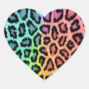 Leopard Print Hart Sticker